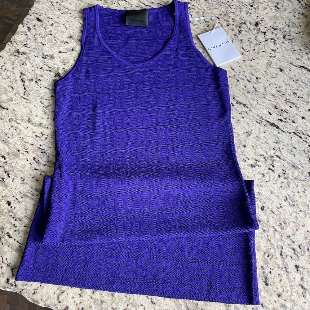 Givenchy 4G Monogram Jacquard Knit Tank Top Dress in Dark Purple NWT! - Picture 3 of 9